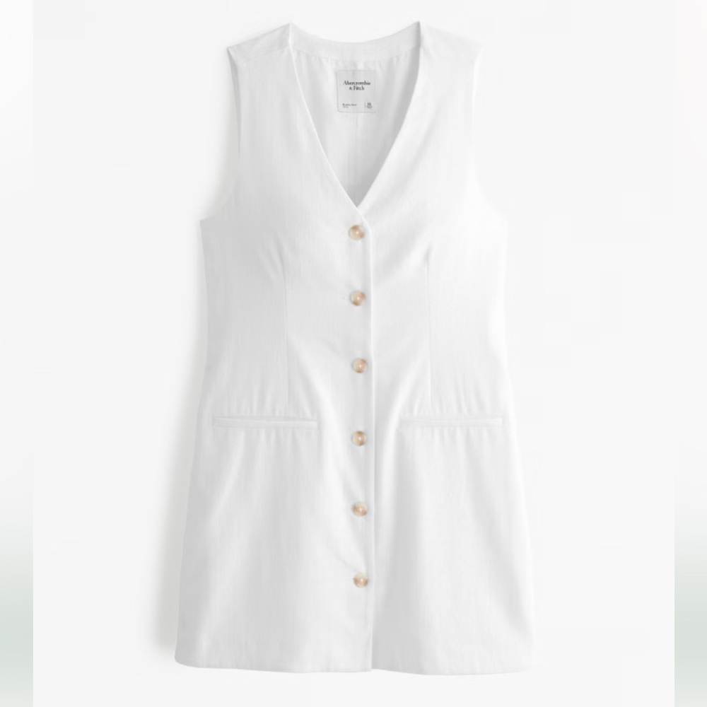 A&F Mara Linen-Blend Vest Mini Dress